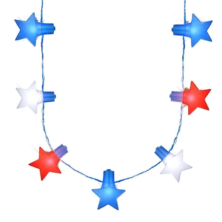 Endless Games Jumbo Stars Red, White & Blue LED String Lights Necklace for 4th of July EN2799553